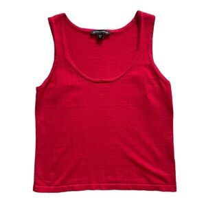 Boston Proper Red Cashmere Blend Scoop Neck Sweater Tank Medium